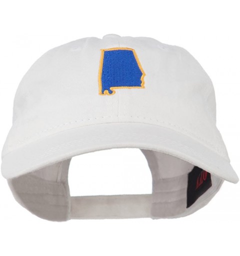 Baseball Caps Alabama State Map Embroidered Washed Cap - White - CP11NY2SB31 $25.32