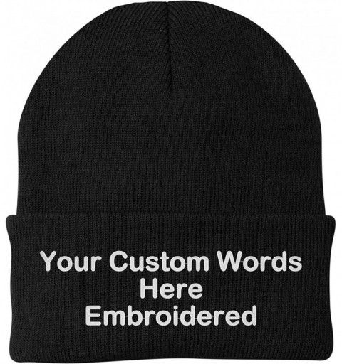 Skullies & Beanies Customize Your Beanie Personalized with Your Own Text Embroidered - Black - CO18IR97ERX $13.82