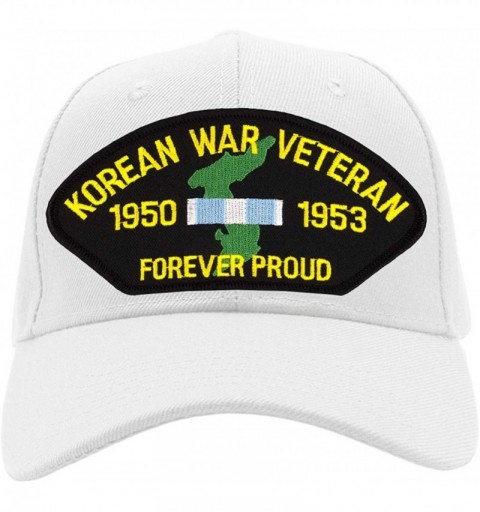 Baseball Caps Korean War Veteran - Forever Proud Hat/Ballcap Adjustable One Size Fits Most - White - CG18OQW47S9 $29.26