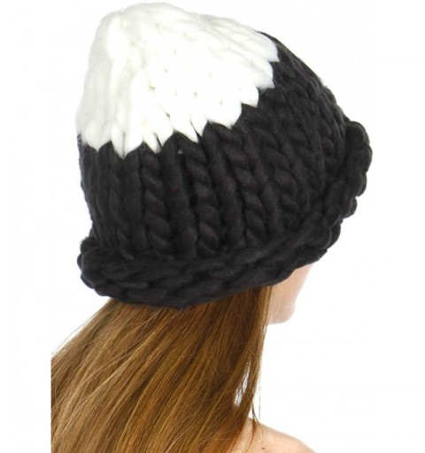 Skullies & Beanies Slouch Beanie for Women. Super Chunky Knit Hat. Oversized Beanie for Women. Big Loop Stretch Cable - C418H...