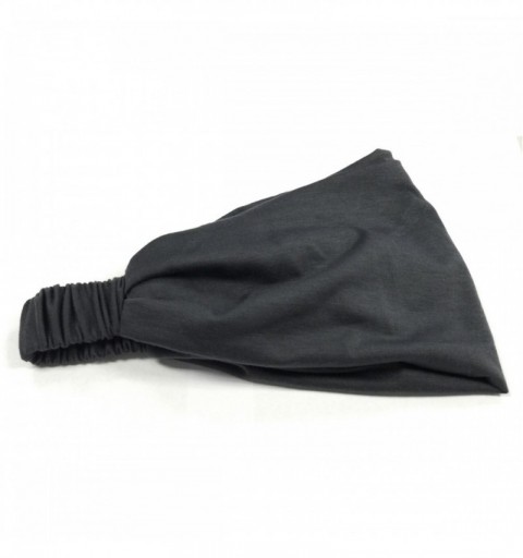 Cold Weather Headbands Wide Fabric Headband- Charcoal - Charcoal - CJ11TDGLH3N $7.25