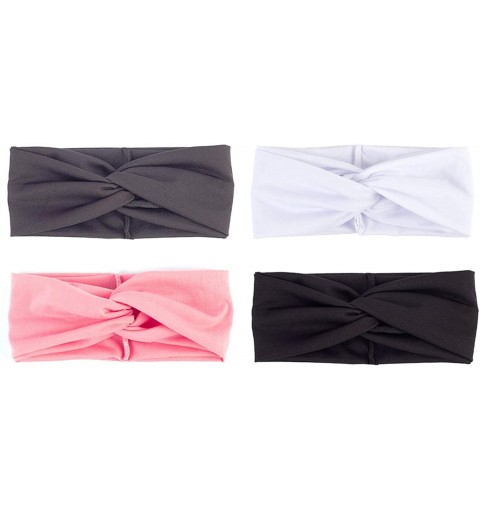 Headbands Turban Headbands for Women Twisted Boho Headwrap Yoga Workout Sport Thick Head Bands(4 pack) - H-4 pcs - CP18WOG4AO...