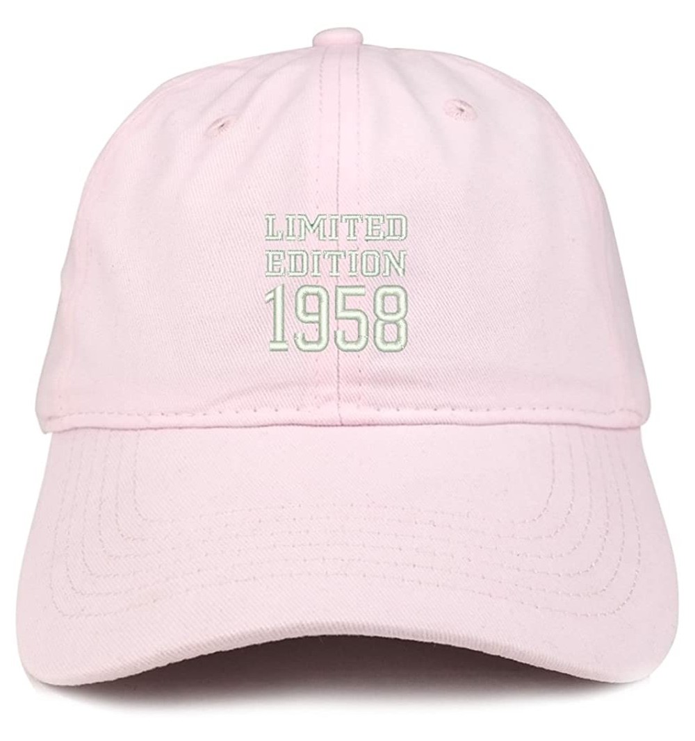 Baseball Caps Limited Edition 1958 Embroidered Birthday Gift Brushed Cotton Cap - Light Pink - C018CO5W270 $18.01