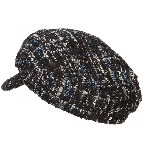 Newsboy Caps Women's Multicolor Tweed Captain Hat - Black - C018I4GSYZY $17.58