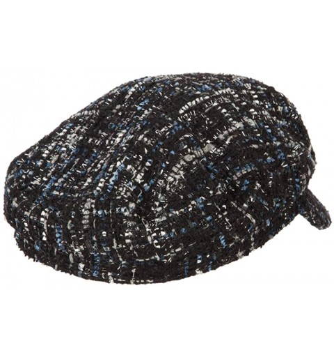 Newsboy Caps Women's Multicolor Tweed Captain Hat - Black - C018I4GSYZY $17.58