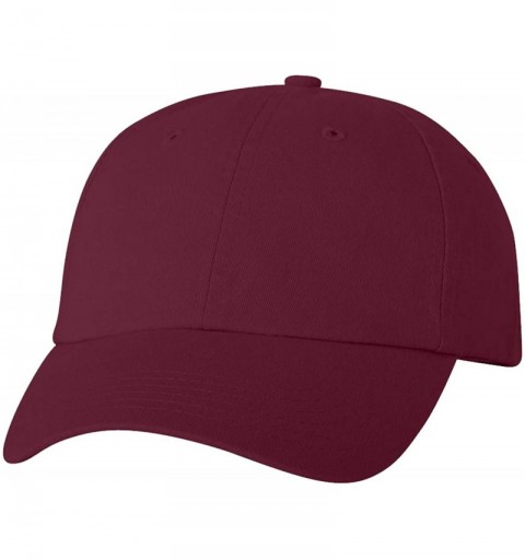Baseball Caps Bio-Washed Unstructured Cotton Adjustable Low Profile Strapback Cap - Maroon - CI12EXQQ3EZ $14.23