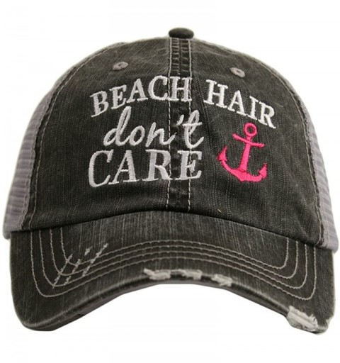 Baseball Caps Katydid KDC-TC-163 Hot Pink Beach Hair Don't Care Trucker - CM182AU47QE $27.35