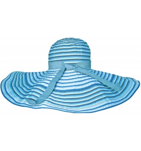 Sun Hats Multi Tone Wide Brim Floppy Hat - Blue - C9118CIJTSD $57.25