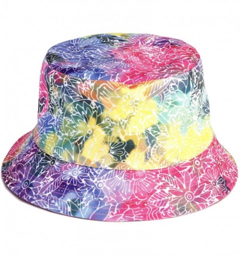 Bucket Hats Reversible Bucket Hat - Rainbow Batik - CR18OEK2K70 $28.32