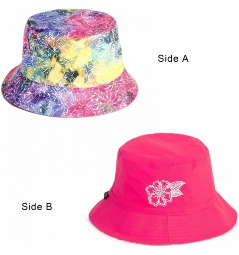 Bucket Hats Reversible Bucket Hat - Rainbow Batik - CR18OEK2K70 $28.32