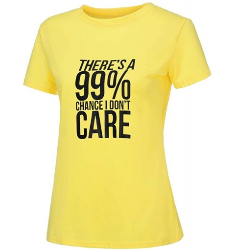 Berets There is A 99% Chance I Don't Care Shirt Women Kont Side Scoop Neck Short Sleeve Sack Plus Size Tee Casual Top - CV18S...