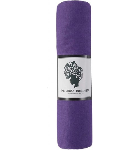 Headbands Solid Color Head Wrap & Scarf - Stretch Jersey Knit Hair Wrap- Long Turbans - Royal Purple - CG18QRI2ARD $19.04