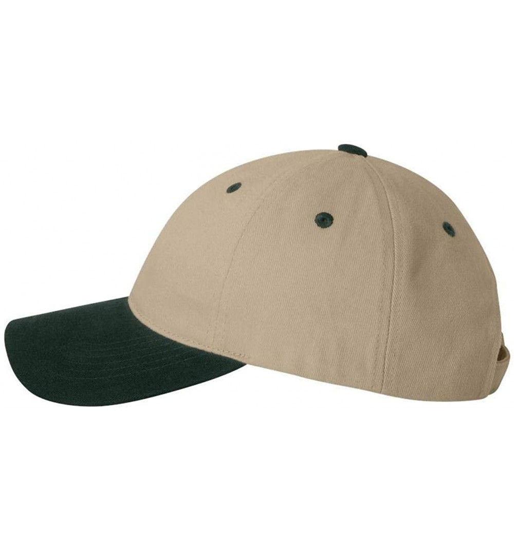 Baseball Caps Sportsman 9610 - Heavy Brushed Twill Cap - Khaki/ Forest - C11180CSFRR $7.65