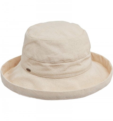 Sun Hats Women's Medium Brim Cotton Hat - Linen - CP11P0HD1HJ $29.42
