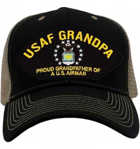 Baseball Caps Air Force Grandpa - Proud Grandfather of a US Airman Hat/Ballcap (Black) Adjustable One Size Fits Most - CN18KA...