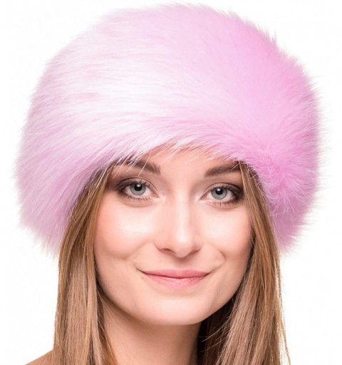 Cold Weather Headbands Winter Faux Fur Headband for Women - Like Real Fur - Fancy Ear Warmer - Pink Rabbit - CA11G4YC4VV $44.37