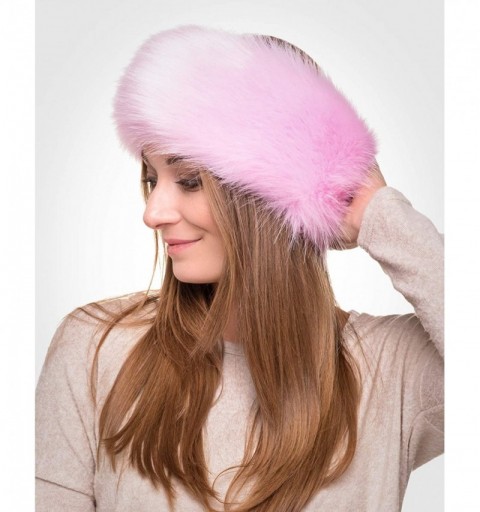 Cold Weather Headbands Winter Faux Fur Headband for Women - Like Real Fur - Fancy Ear Warmer - Pink Rabbit - CA11G4YC4VV $25.88