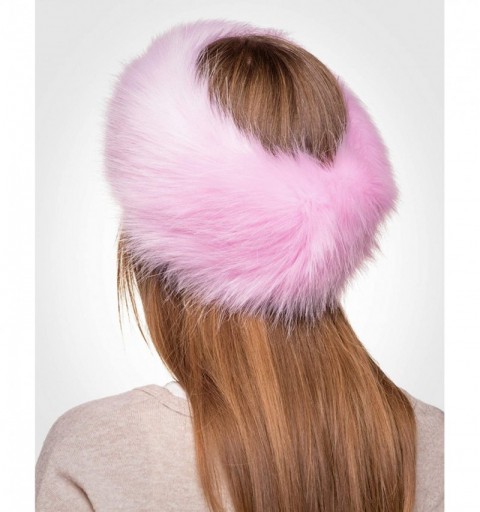 Cold Weather Headbands Winter Faux Fur Headband for Women - Like Real Fur - Fancy Ear Warmer - Pink Rabbit - CA11G4YC4VV $25.88