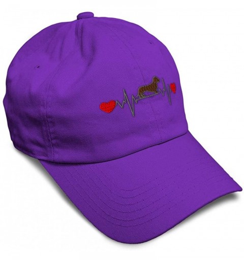 Baseball Caps Soft Baseball Cap Dog Dachshund Lifeline B Embroidery Dad Hats for Men & Women - Purple - CT18TMHZNRR $13.38