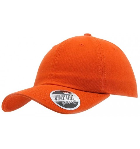 Baseball Caps Classic Washed Cotton Twill Low Profile Adjustable Baseball Cap - Orange - C712DYZOOWJ $12.82