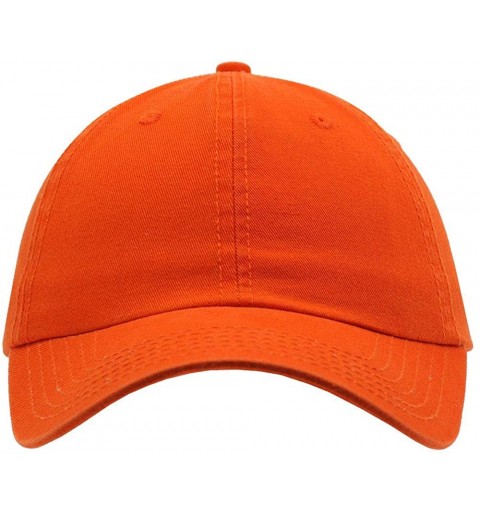 Baseball Caps Classic Washed Cotton Twill Low Profile Adjustable Baseball Cap - Orange - C712DYZOOWJ $12.82