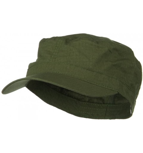 Baseball Caps Big Size Fitted Cotton Ripstop Military Army Cap - Olive - CL1874W86DR $20.67