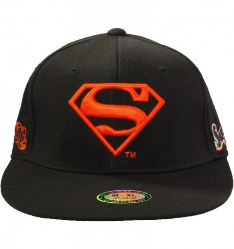 Baseball Caps Superhero Snapback Baseball Cap Hip-hop Flat Bill Hat - Superman Black / Orange - CJ18KM09SGS $19.98