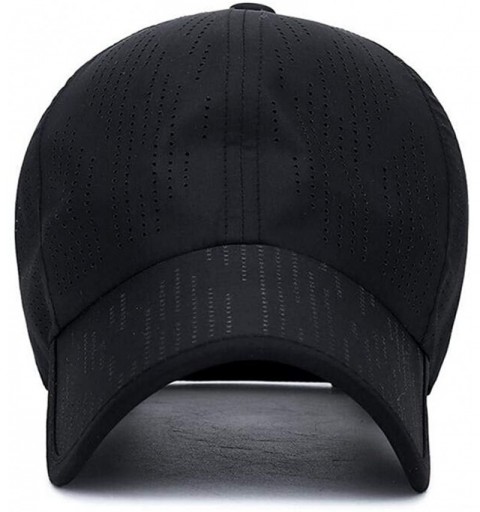 Baseball Caps Plain Breathable Quick Drying Baseball Cap Mesh Sun Hat for Baseball Golf Fishing Outdoor Hats - Black - C518U7...