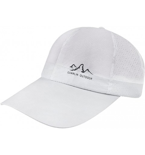 Baseball Caps Womens Mens Baseball Cap Quickly Dry Breathable Mesh Sun Hats Peaked Cap Adjustable Snapback - White - CR184DW0...