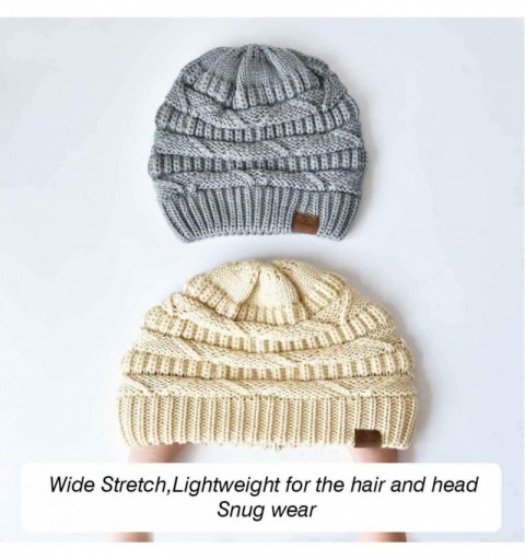 Skullies & Beanies Knit Beanie Hat for Women Oversize Chunky Winter Slouchy Beanie Hats Ski Cap - Black - CH18ADSZ7TQ $8.74