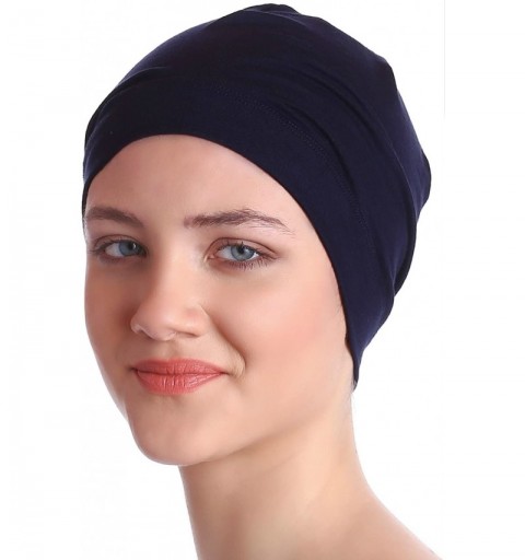 Baseball Caps Unisex Bamboo Sleep Caps for Cancer- Hair Loss - Chemo Caps - Navy - C811K2L2DB3 $9.09
