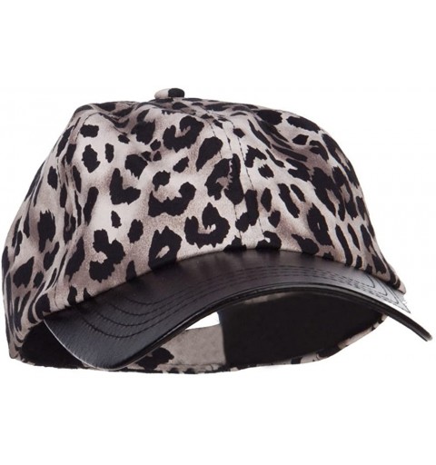 Baseball Caps Leopard Print Cap with Leather Bill - Silver - CE12FV94999 $11.74