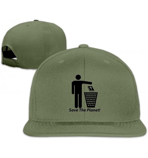 Skullies & Beanies Cap Save The Planet Funny Atheist Drawing - Forestgreen - CY1887ONS3A $18.01
