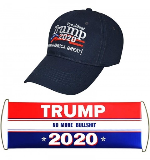 Baseball Caps Trump 2020 Hat & Flag Keep America Great Campaign Embroidered/Printed Signature USA Baseball Cap - Dark Blue St...