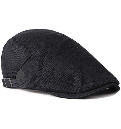 Newsboy Caps Men's Cotton Flat Cap Unisex Ivy Gatsby Caddie Hat Womens Adjustable Newsboy Cap - Style2_black - CE18SWG6Z92 $1...