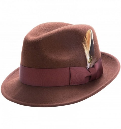 Fedoras Men's Pinch Crushable Litefelt Snap Brim Hat H-37 - Brown - C0183CKD89C $52.34