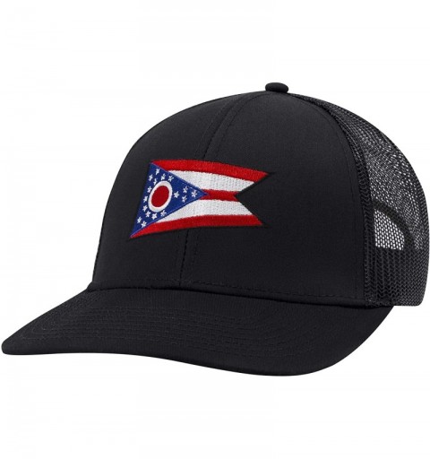 Baseball Caps Ohio Flag Hat - Ohio Trucker Hat Baseball Cap Snapback Golf Hat (Black) - CH195KG2WET $21.79