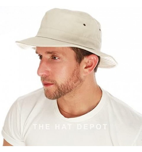 Bucket Hats 100% Cotton Canvas & Pigment Dyed Packable Summer Travel Bucket Hat - 1. Canvas - Putty - CC18DOYSDO3 $25.01