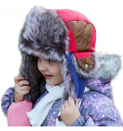 Skullies & Beanies Cotton Trapper Hat Faux Fur Earflaps Hunting Hat Warm Pillow Lining Unisex - 67191b_rose - CX19407N5OO $25.32