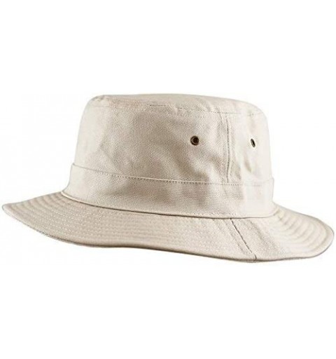 Bucket Hats 100% Cotton Canvas & Pigment Dyed Packable Summer Travel Bucket Hat - 1. Canvas - Putty - CC18DOYSDO3 $11.79