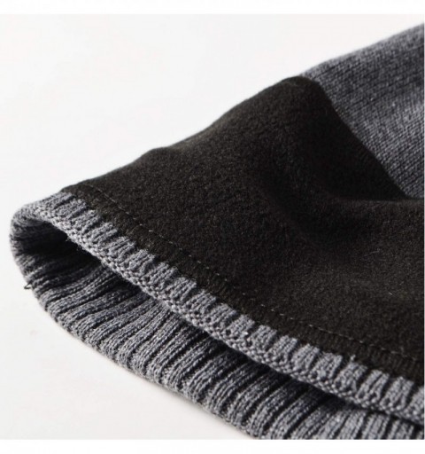 Skullies & Beanies Men's Knitted Hat- Winter Beanie Hats Warmer with Thick Fleece Lined for Men Women - Black - CV193UW7ZK7 $...