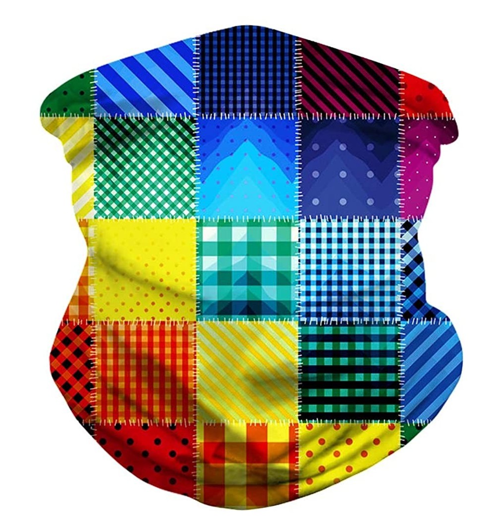 Balaclavas Stars and Stripes USA Flag Bandana Neck Gaiter Balaclavas Scarf Headband - Colorful Geometric - CC197NK3NHW $11.06