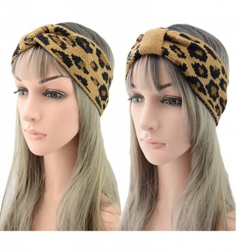 Cold Weather Headbands Women Winter Headband Warm Knitted Leopard Hair Hand Head Wrap Ear Warmers - B-set1 (2 Pieces) - C918A...
