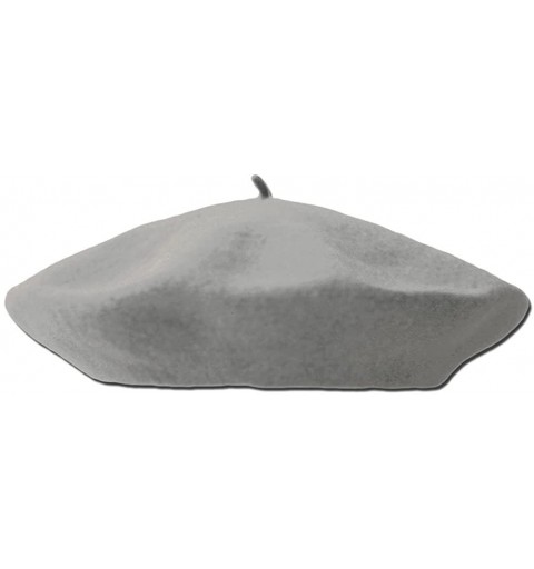Berets Classic Wool Beret One Size Adult - Heather Grey - CM115R7LH8R $9.64