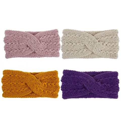 Cold Weather Headbands Knitted Headband Classic Stretch - Dark Purple - CW18AD98QGX $23.13