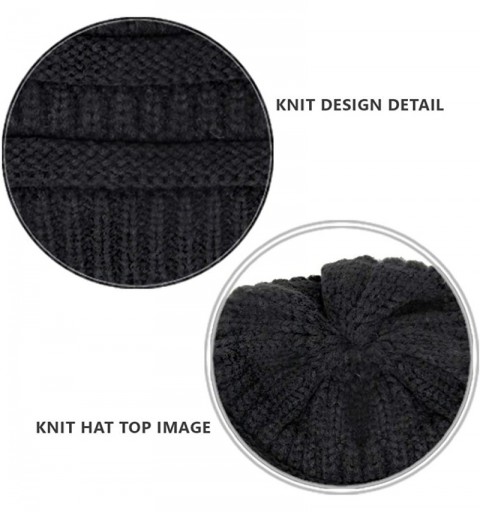 Skullies & Beanies Me Plus Winter Fleece Lined Soft Warm Cable Knitted Beanie Hat for Women & Men - Black & Mustard - C518KIE...