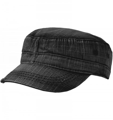 Baseball Caps Denim Heavy Washed Military Hat GJ - Black - CQ11LJ2YGDH $11.61