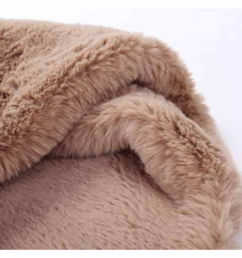 Sun Hats Women Faux Fur Infinity Scarf Soft Winter Warm Neck Warmer Scarfs - Kkhaki - CH18IRGTQS3 $14.91