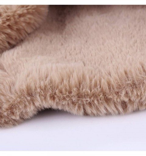 Sun Hats Women Faux Fur Infinity Scarf Soft Winter Warm Neck Warmer Scarfs - Kkhaki - CH18IRGTQS3 $14.91
