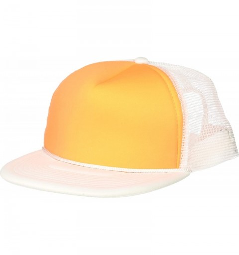 Baseball Caps Flat Bill Neon Trucker Cap - White/Orange - C911CGAE1E9 $10.19